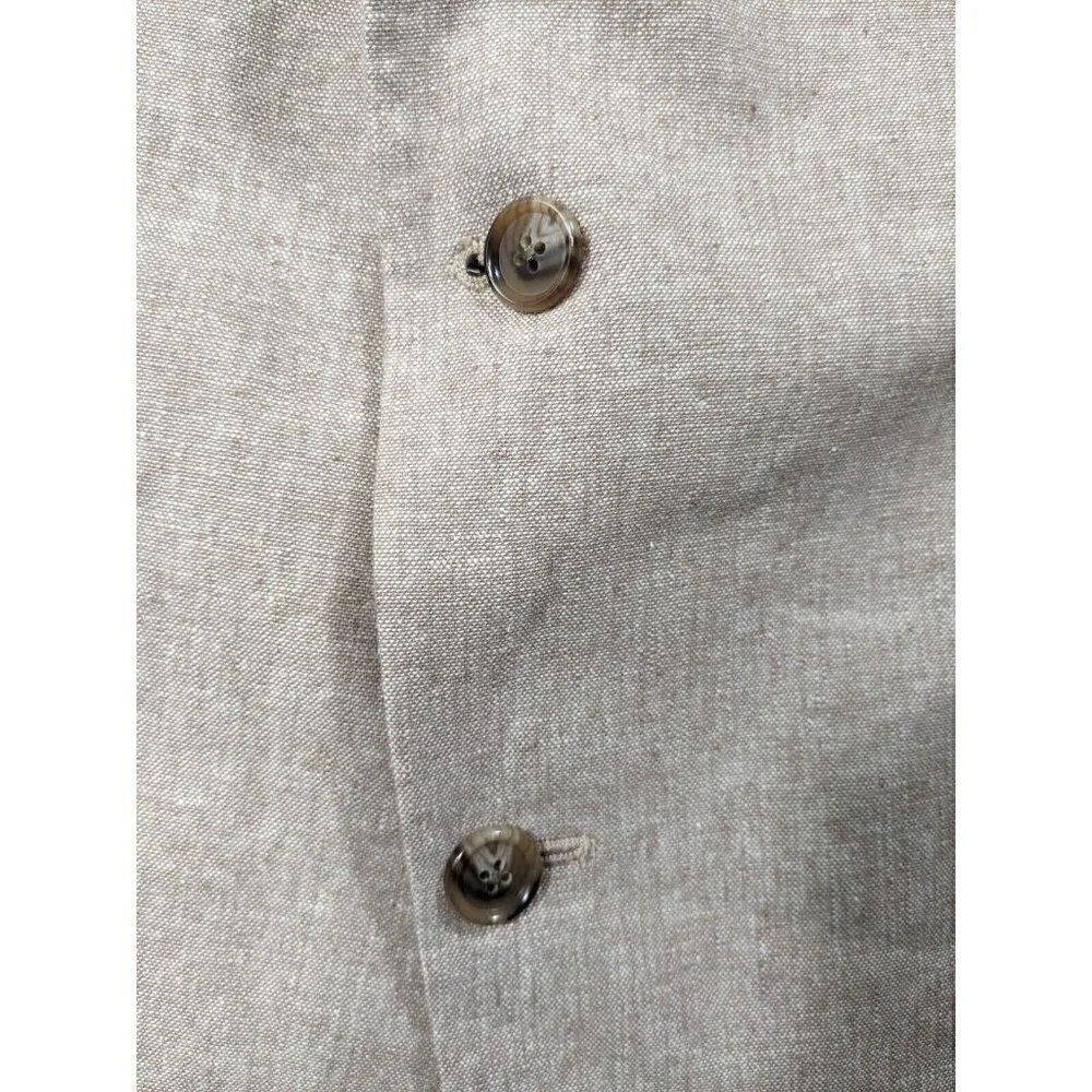 Stafford Sport Coat Mens 48 Regular Signature Linen Cotton Classic Fit Beige
